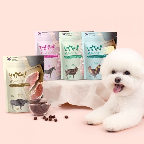 [펫토리아] 한입뚝딱 프리미엄 쫄깃 져키 큐브 강아지 육포 150g 3개