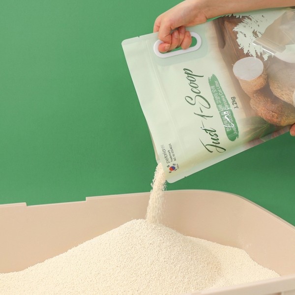 페오펫몰,[펫토리아] 한삽뚝딱 카사바 고양이 모래 무향 3.2kg