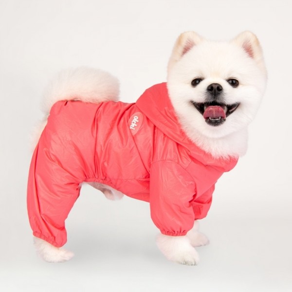 페오펫몰,올치 강아지 캔디 올인원 바람막이 레인코트 4종