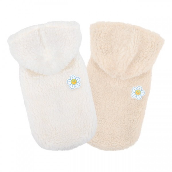 페오펫몰,올치 강아지 옷 뽀글이 스트라이프 배색 집업