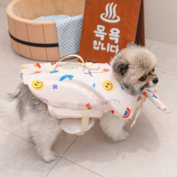 페오펫몰,올치 여름 수영용 레인보우 구명조끼