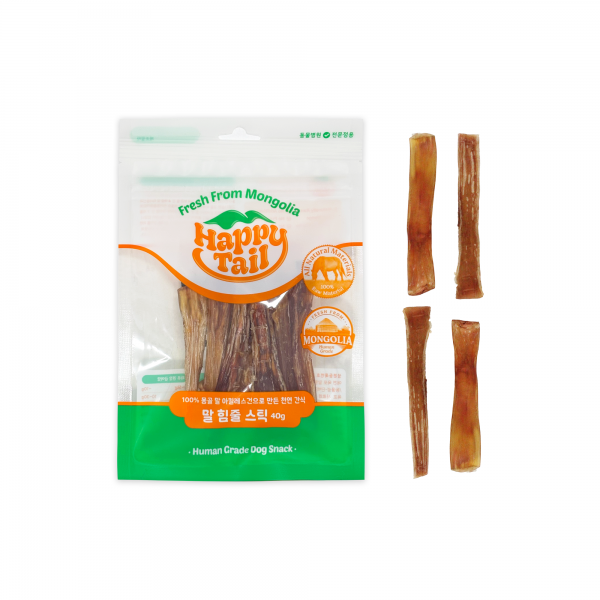 해피테일 강아지 육포 오래먹는 저알러지 수제 간식 치석제거 말 힘줄 간식