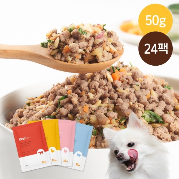 페오펫몰,씽크라이크펫 강아지화식 강아지자연식 강아지습식 수제사료 50g 24팩