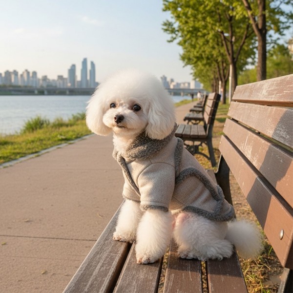 페오펫몰,[예보들][꽃길특가] 강아지 무스탕 강아지 올인원 방한복