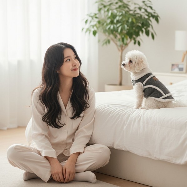 페오펫몰,[예보들][꽃길특가] 강아지 무스탕 강아지 올인원 방한복