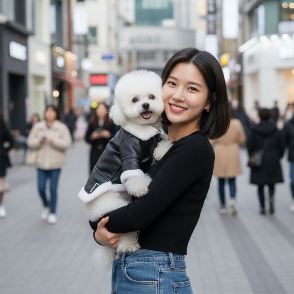 페오펫몰,[예보들][꽃길특가] 강아지 무스탕 강아지 올인원 방한복