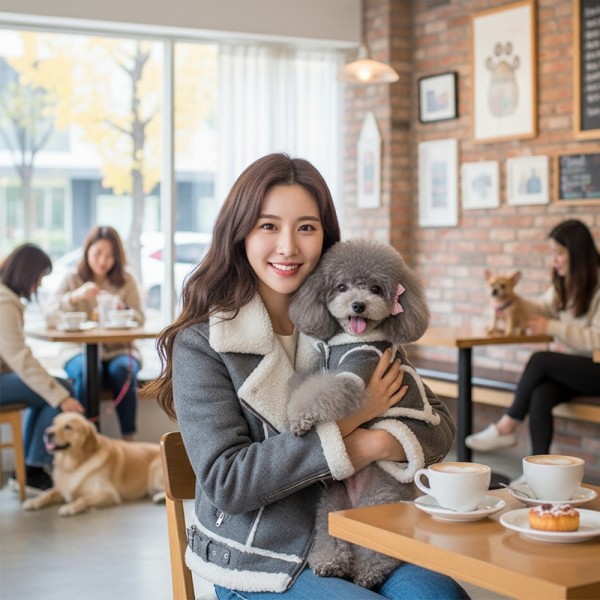 페오펫몰,[예보들][꽃길특가] 강아지 무스탕 강아지 올인원 방한복