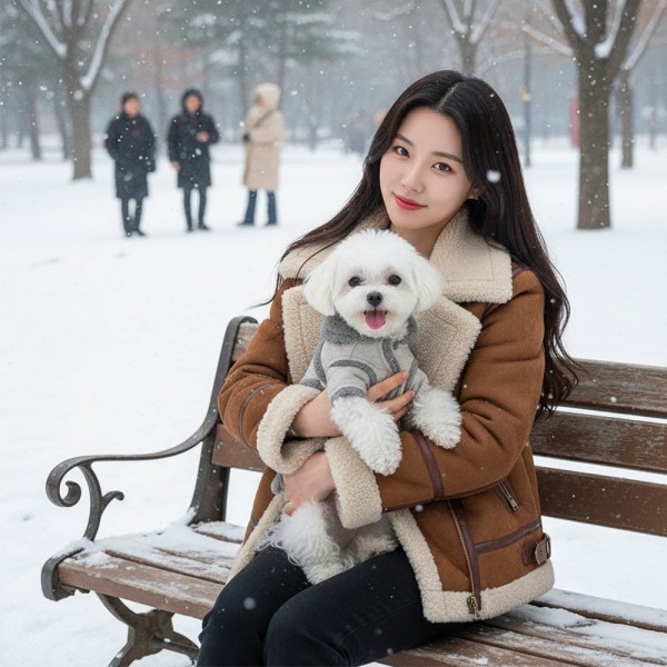 페오펫몰,[예보들][꽃길특가] 강아지 무스탕 강아지 올인원 방한복