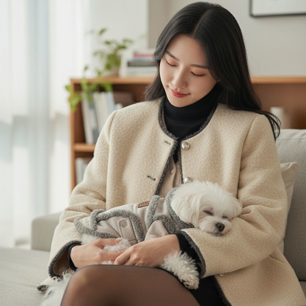 페오펫몰,[예보들][꽃길특가] 강아지 무스탕 강아지 올인원 방한복