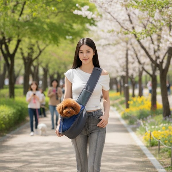 페오펫몰,예보들 대형견 슬링백 이동가방 48cm 강아지 이동장