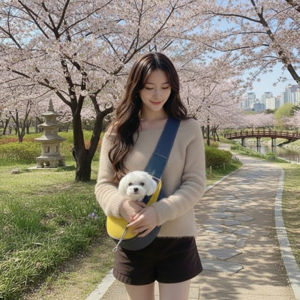 페오펫몰,예보들 대형견 슬링백 이동가방 48cm 강아지 이동장