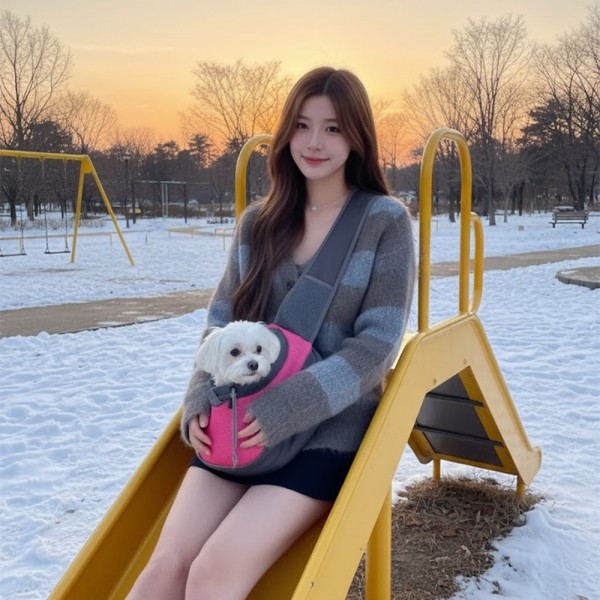 페오펫몰,예보들 대형견 슬링백 이동가방 48cm 강아지 이동장