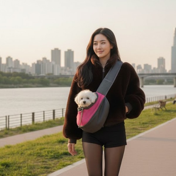 페오펫몰,예보들 대형견 슬링백 이동가방 48cm 강아지 이동장