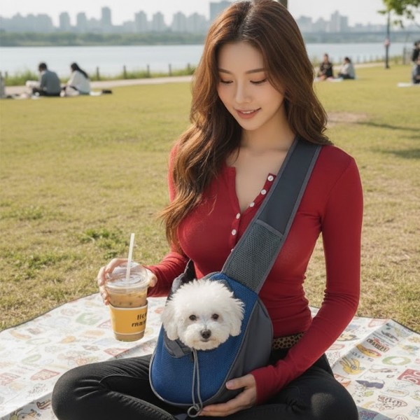 페오펫몰,예보들 대형견 슬링백 이동가방 48cm 강아지 이동장