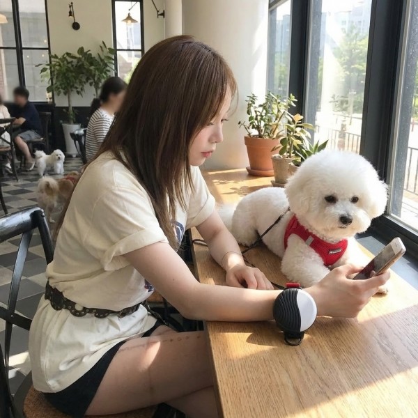 페오펫몰,[예보들][꽃길특가]자유로운 손목형 웨어러블 강아지 자동 리드줄