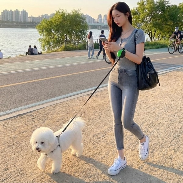 페오펫몰,[예보들][꽃길특가]자유로운 손목형 웨어러블 강아지 자동 리드줄