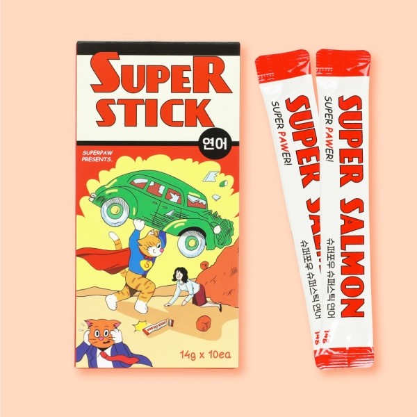 페오펫몰,[슈퍼포우] 슈퍼포우 슈퍼스틱 4P/10P 연어