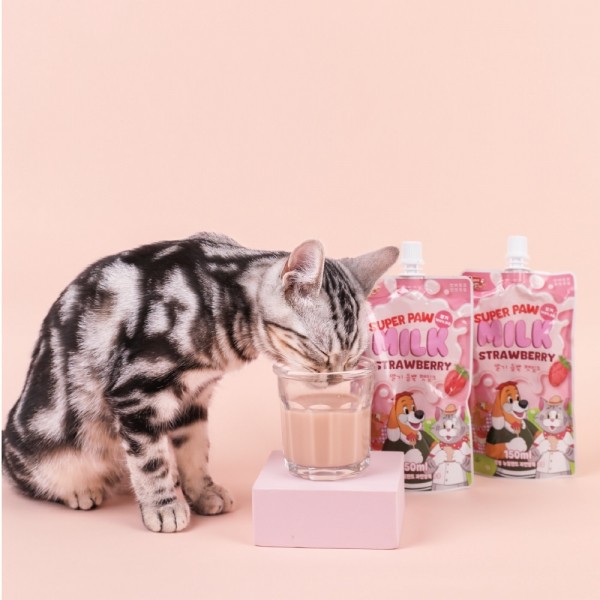 페오펫몰,[슈퍼포우] 슈퍼포우 딸기 듬뿍 펫밀크 150ml 8개(1박스)