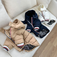 [주문폭주] 발열내피, 원단고퀄 톰후드패딩점퍼, 강아지 겨울 산책룩 후드 웰론패딩 점퍼 (S~2XL)