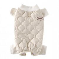 그루밍독 크림 누빔 패딩 올인원 S-XL, 2 colors