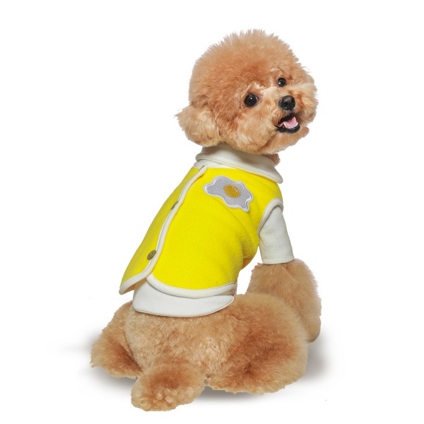 페오펫몰,[꽃길특가] 그루밍독 반려동물 에그 스마일 후리스 조끼 강아지옷 S-2XL