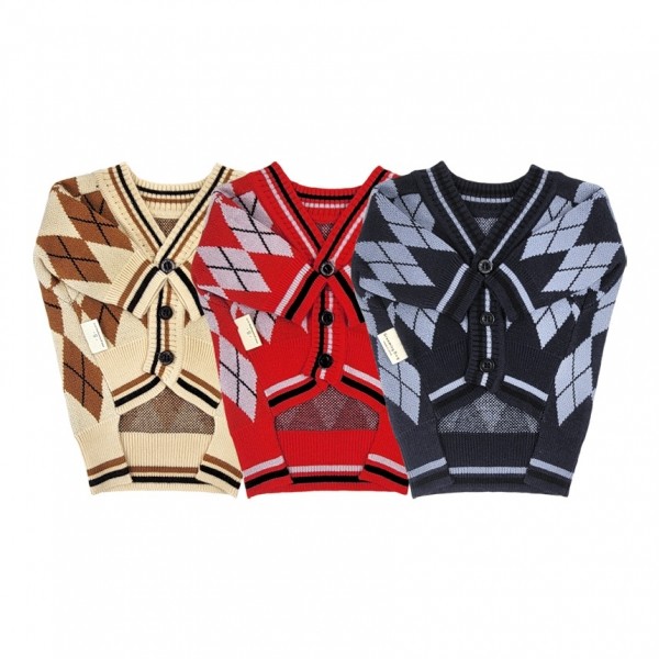 페오펫몰,[꽃길특가] 그루밍독 반려동물 아가일 니트 가디건 S-2XL, 3 colors