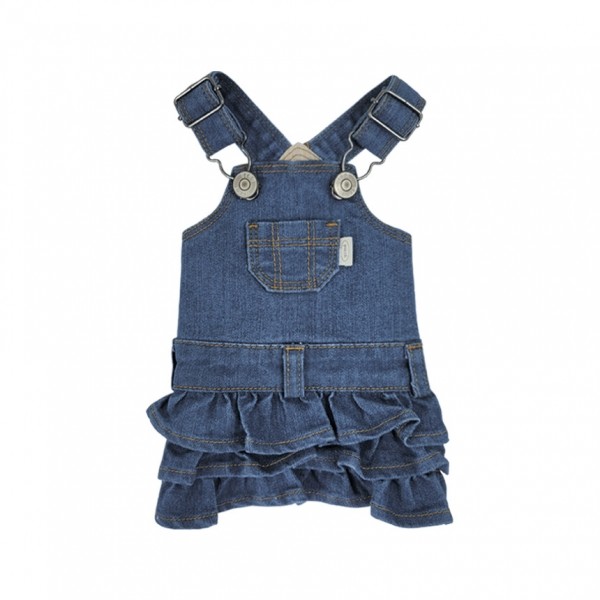페오펫몰,그루밍독 반려동물 빈티지 데님 오버롤 & 스커트 S-2XL, 1 colors