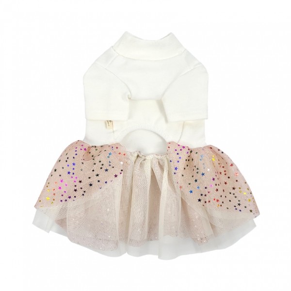 페오펫몰,[꽃길특가] 그루밍독 반려동물 러브 레터링 스타 튜튜 원피스 S-2XL, 2 colors