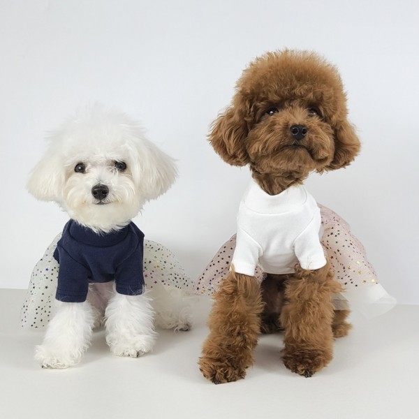 페오펫몰,[꽃길특가] 그루밍독 반려동물 러브 레터링 스타 튜튜 원피스 S-2XL, 2 colors