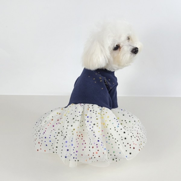 페오펫몰,[꽃길특가] 그루밍독 반려동물 러브 레터링 스타 튜튜 원피스 S-2XL, 2 colors