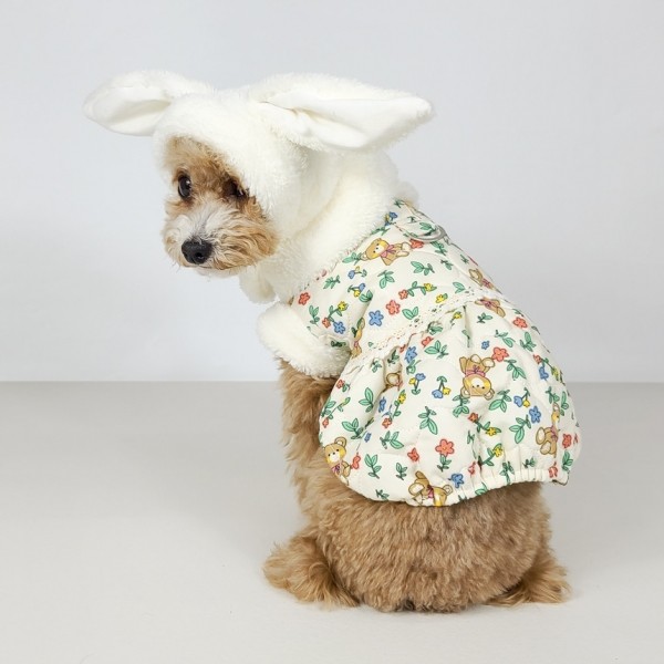 페오펫몰,그루밍독 반려동물 부끄 곰 패딩 조끼 & 원피스 S-2XL, 1 colors