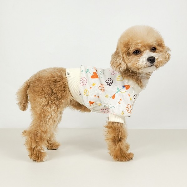 페오펫몰,[꽃길특가] 그루밍독 반려동물 봄봄 크롭 맨투맨 S-2XL, 3 colors