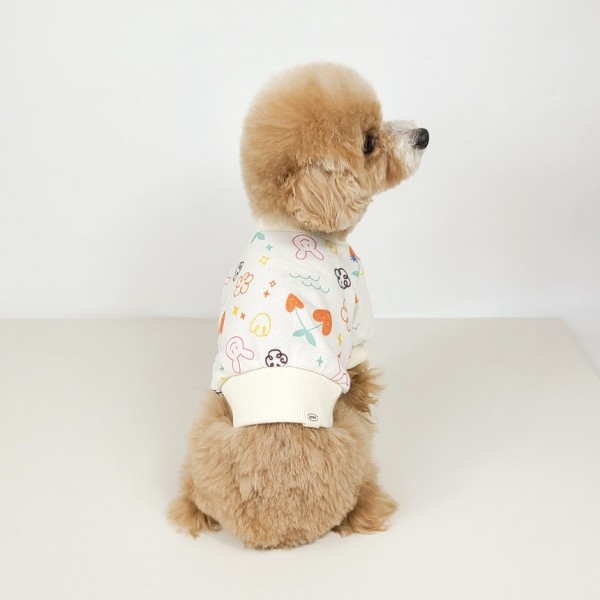 페오펫몰,[꽃길특가] 그루밍독 반려동물 봄봄 크롭 맨투맨 S-2XL, 3 colors