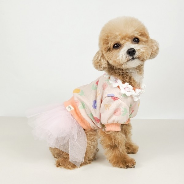 페오펫몰,[꽃길특가] 그루밍독 반려동물 봄봄 크롭 맨투맨 S-2XL, 3 colors