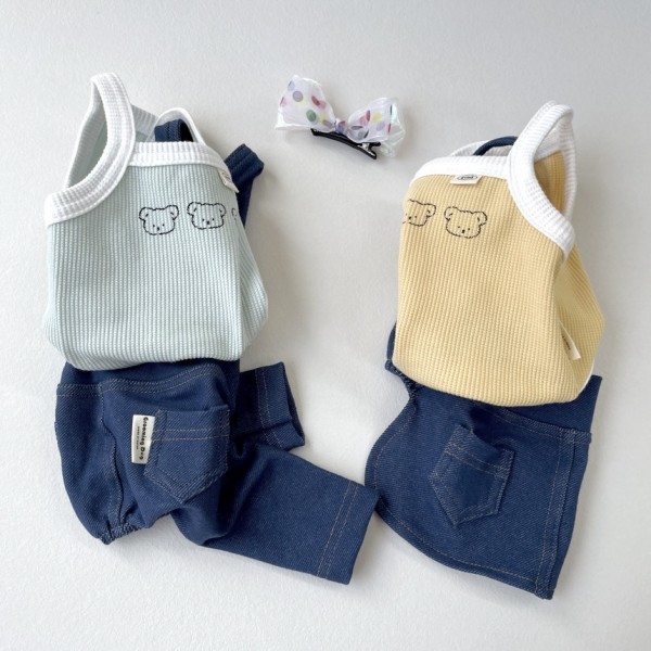 페오펫몰,그루밍독 반려동물 꾸러기 데님 멜빵 스커트 S-2XL, 2 colors