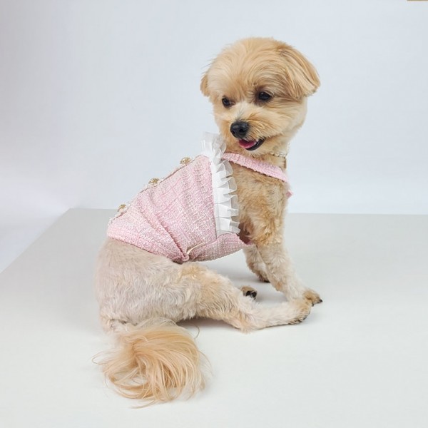 페오펫몰,그루밍독 반려동물 블링 트위드 나시 S-2XL, 2 colors