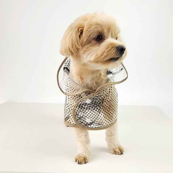 페오펫몰,그루밍독 반려동물 해피도트 투명 우비 S-2XL, 3 colors