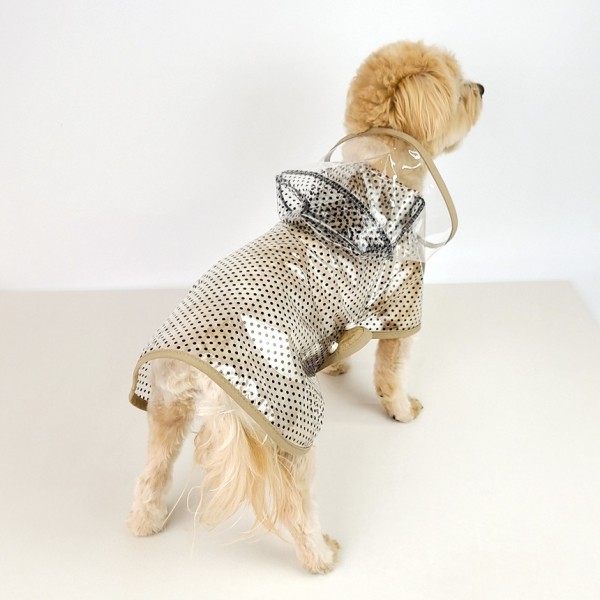 페오펫몰,그루밍독 반려동물 해피도트 투명 우비 S-2XL, 3 colors