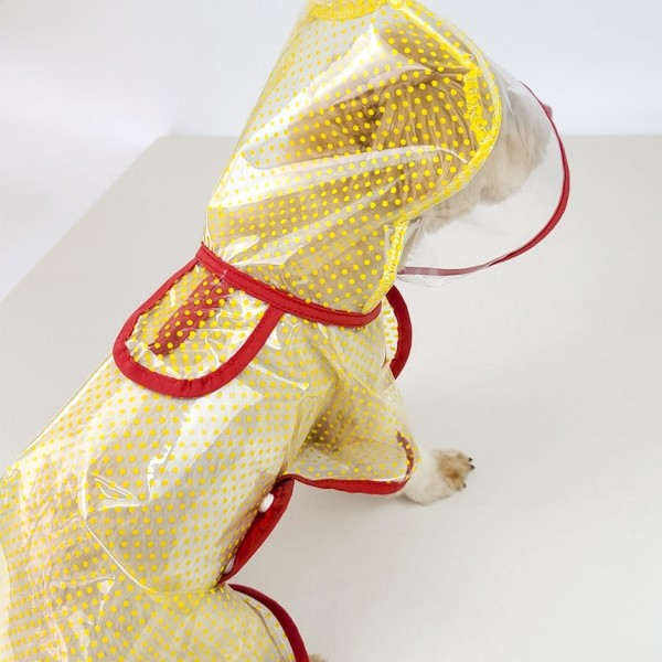 페오펫몰,그루밍독 반려동물 해피도트 투명 우비 S-2XL, 3 colors