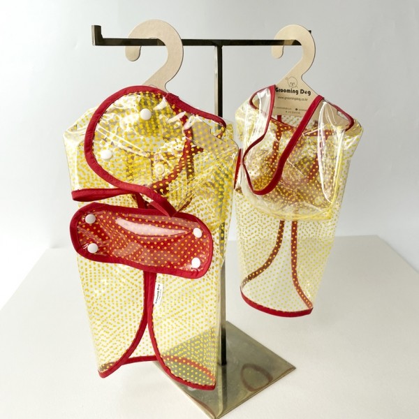 페오펫몰,그루밍독 반려동물 해피도트 투명 우비 S-2XL, 3 colors