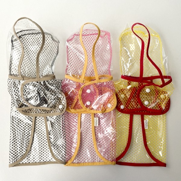 페오펫몰,그루밍독 반려동물 해피도트 투명 우비 S-2XL, 3 colors