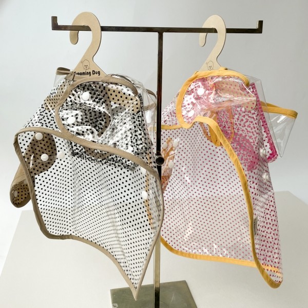 페오펫몰,그루밍독 반려동물 해피도트 투명 우비 S-2XL, 3 colors