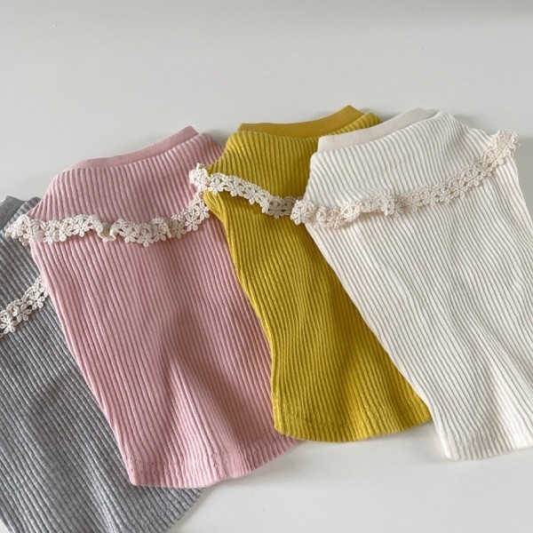페오펫몰,[꽃길특가] 그루밍독 반려동물 골지 레이스 티셔츠 S-2XL, 4 colors