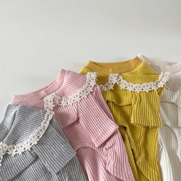 페오펫몰,[꽃길특가] 그루밍독 반려동물 골지 레이스 티셔츠 S-2XL, 4 colors