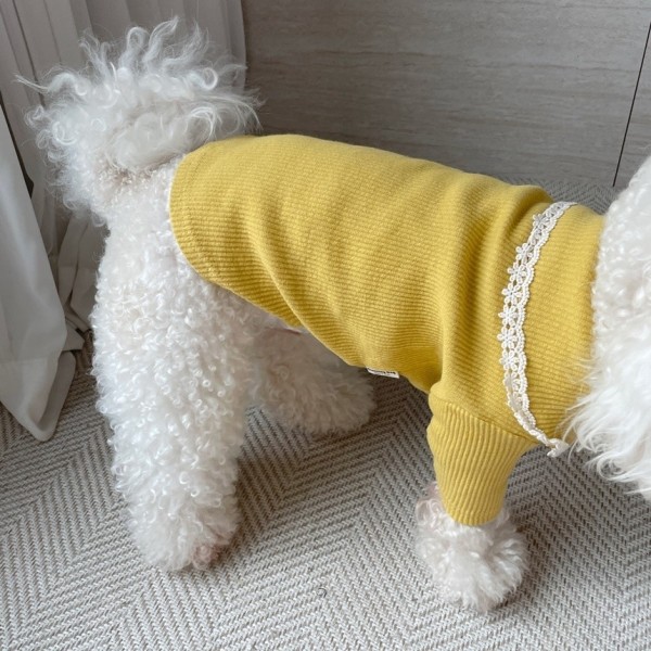 페오펫몰,[꽃길특가] 그루밍독 반려동물 골지 레이스 티셔츠 S-2XL, 4 colors