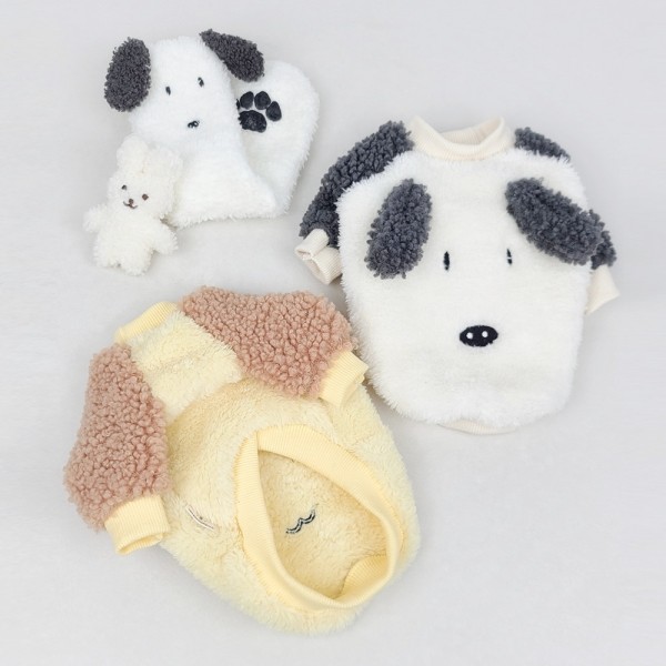 페오펫몰,그루밍독 반려동물 강아지 뽀글 달랑귀 맨투맨 S-2XL, 2colors