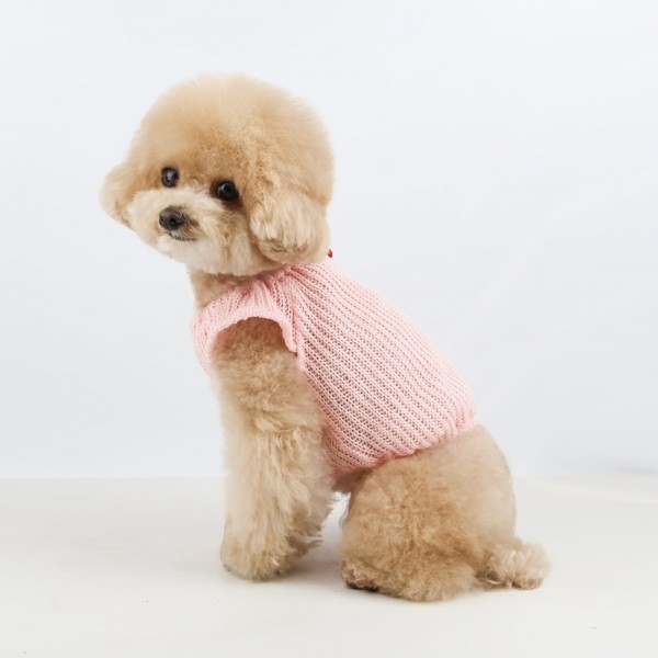 페오펫몰,그루밍독 반려동물 강아지옷 체리방울 마카롱 니트조끼 S-2XL, 3colors