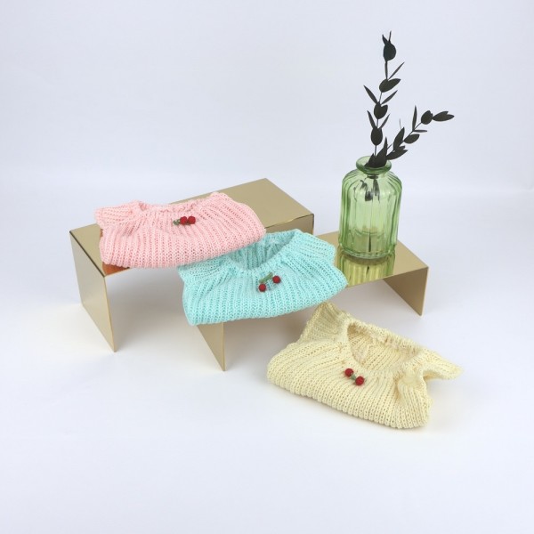페오펫몰,그루밍독 반려동물 강아지옷 체리방울 마카롱 니트조끼 S-2XL, 3colors