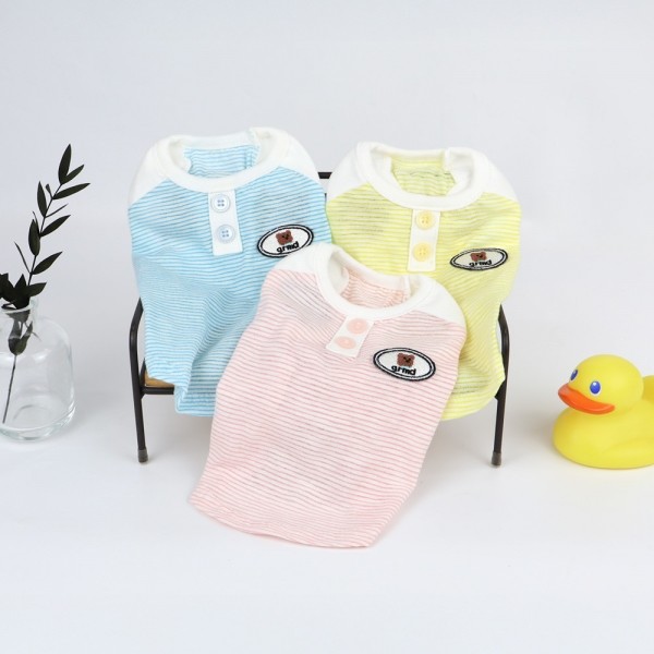 페오펫몰,그루밍독 반려동물 단가라 캔디 민소매 나시 티셔츠 S-2XL, 3colors