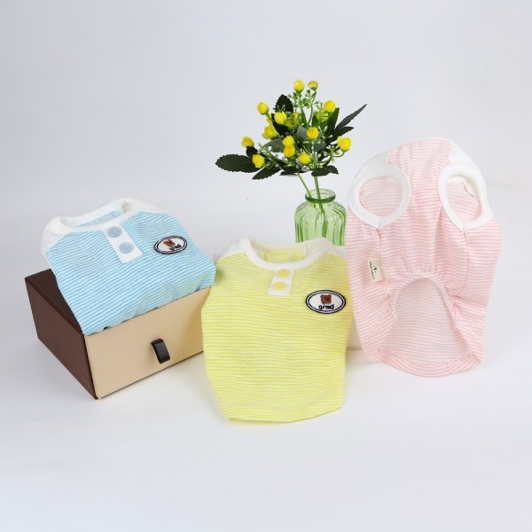 페오펫몰,그루밍독 반려동물 단가라 캔디 민소매 나시 티셔츠 S-2XL, 3colors